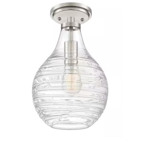 Quoizel Genie 1 Light Pendant Hanging Fixture Brushed Nickel Ceiling QPP4019BN 1 - Picture 2 of 8